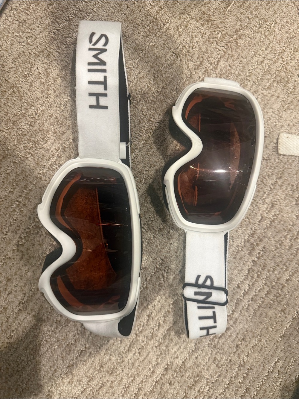 SMITH kids ski White Goggles with Amber/Tinted Lenses- both for 1 price